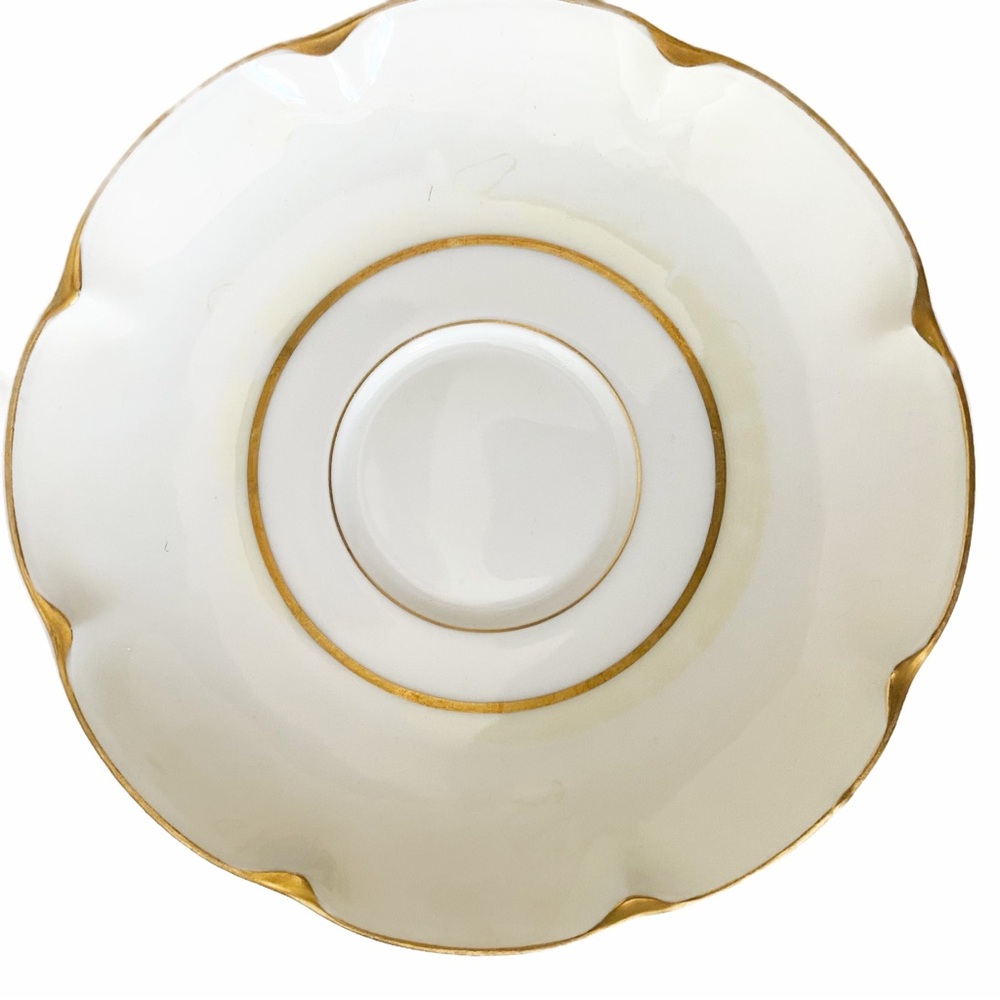 Haviland & Co., Antique Discontinued Ivory Flat Cup Saucer, bundle of two (2)